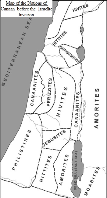 Map of the Nations of Canaan